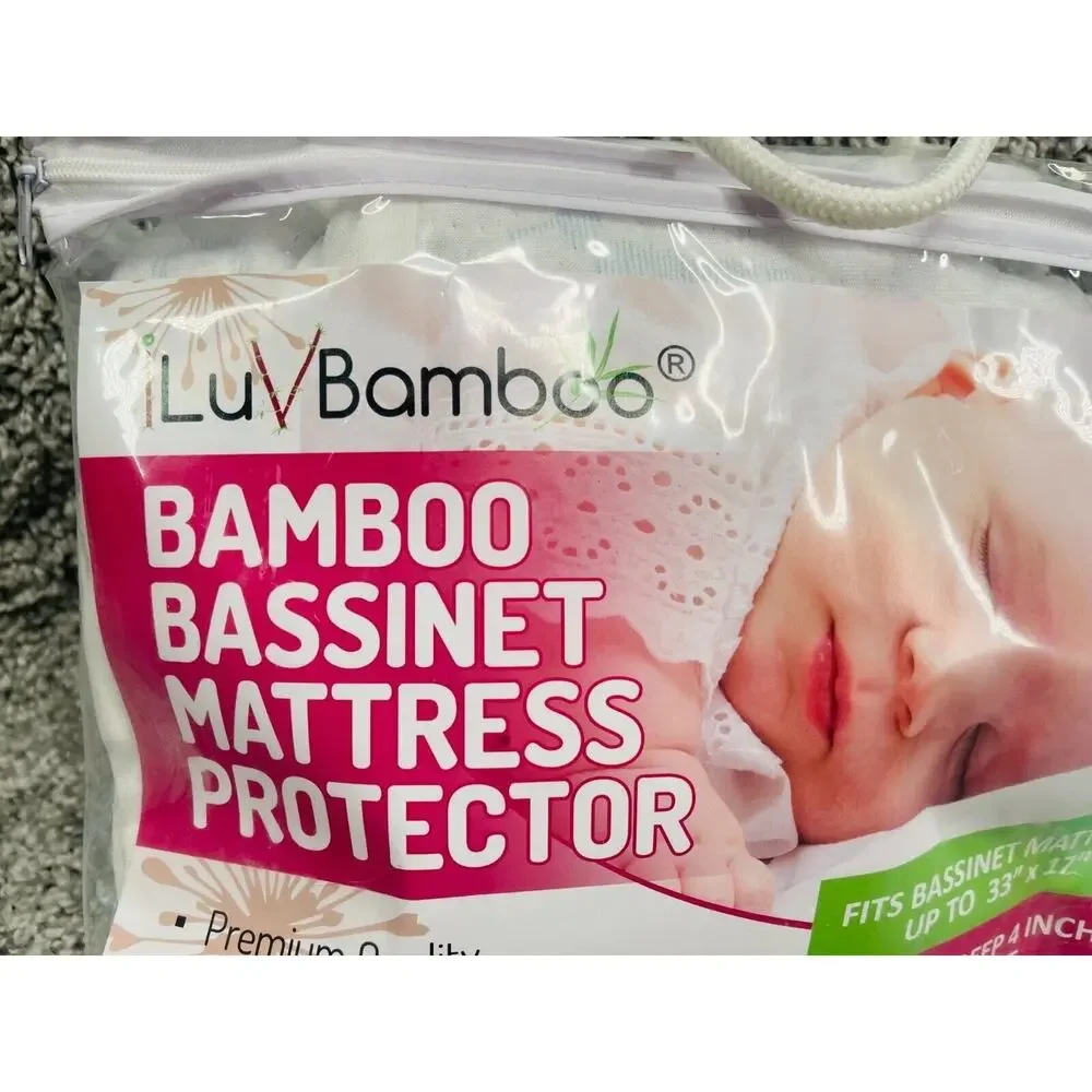 iLuVBamboo Mattrese Protector Cover Bamboo Bassinet Waterproof 33 x 17